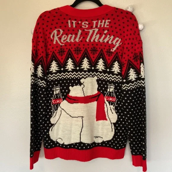 Coca Cola Christmas Sweater It’s the Real Thing Size M EUC, Ugly Sweater - Picture 3 of 7